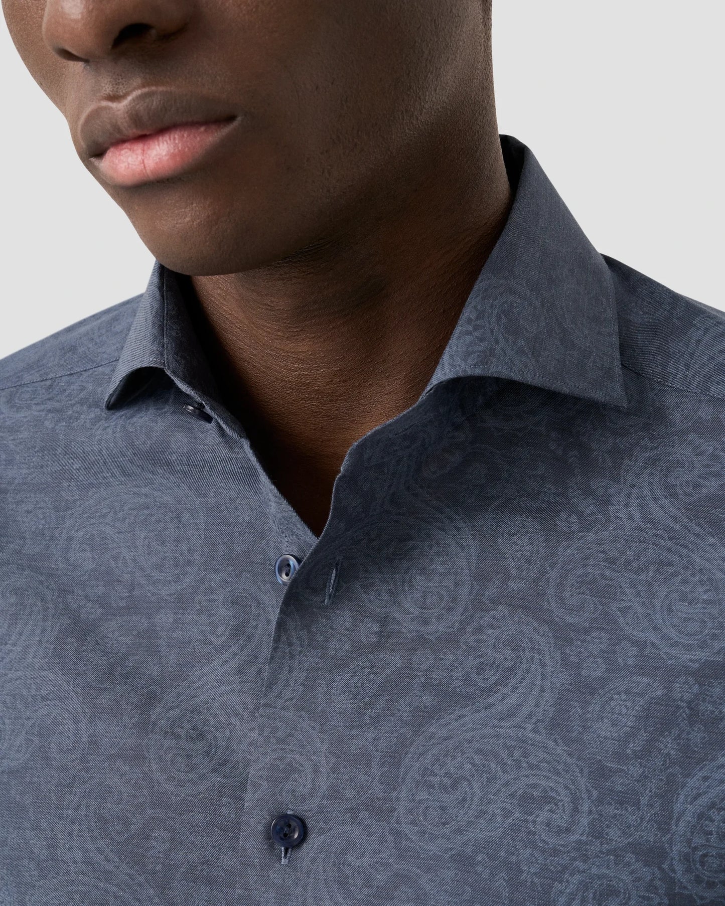 Slim Fit Twill Paisley Blue
