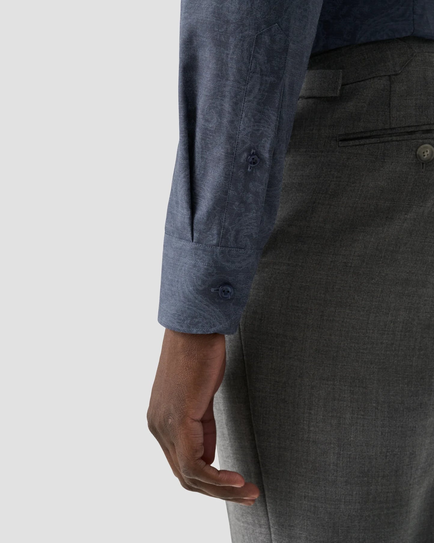 Slim Fit Twill Paisley Blue