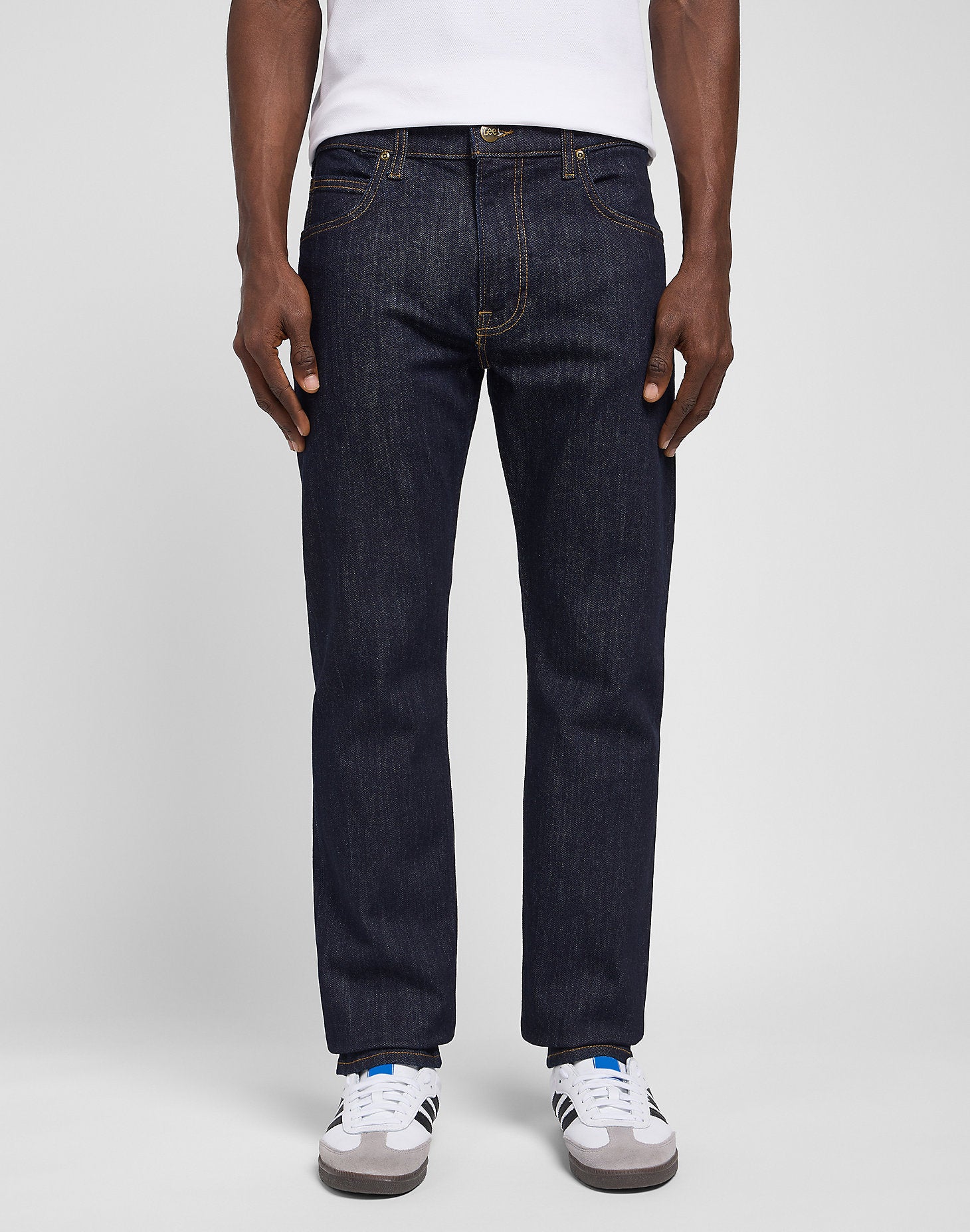 lee rider leejeans slim fit mörka jeans stretch rinse