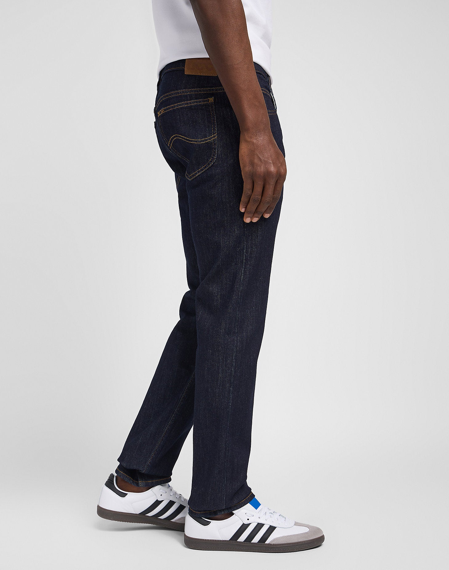 lee rider leejeans slim fit mörka jeans stretch rinse