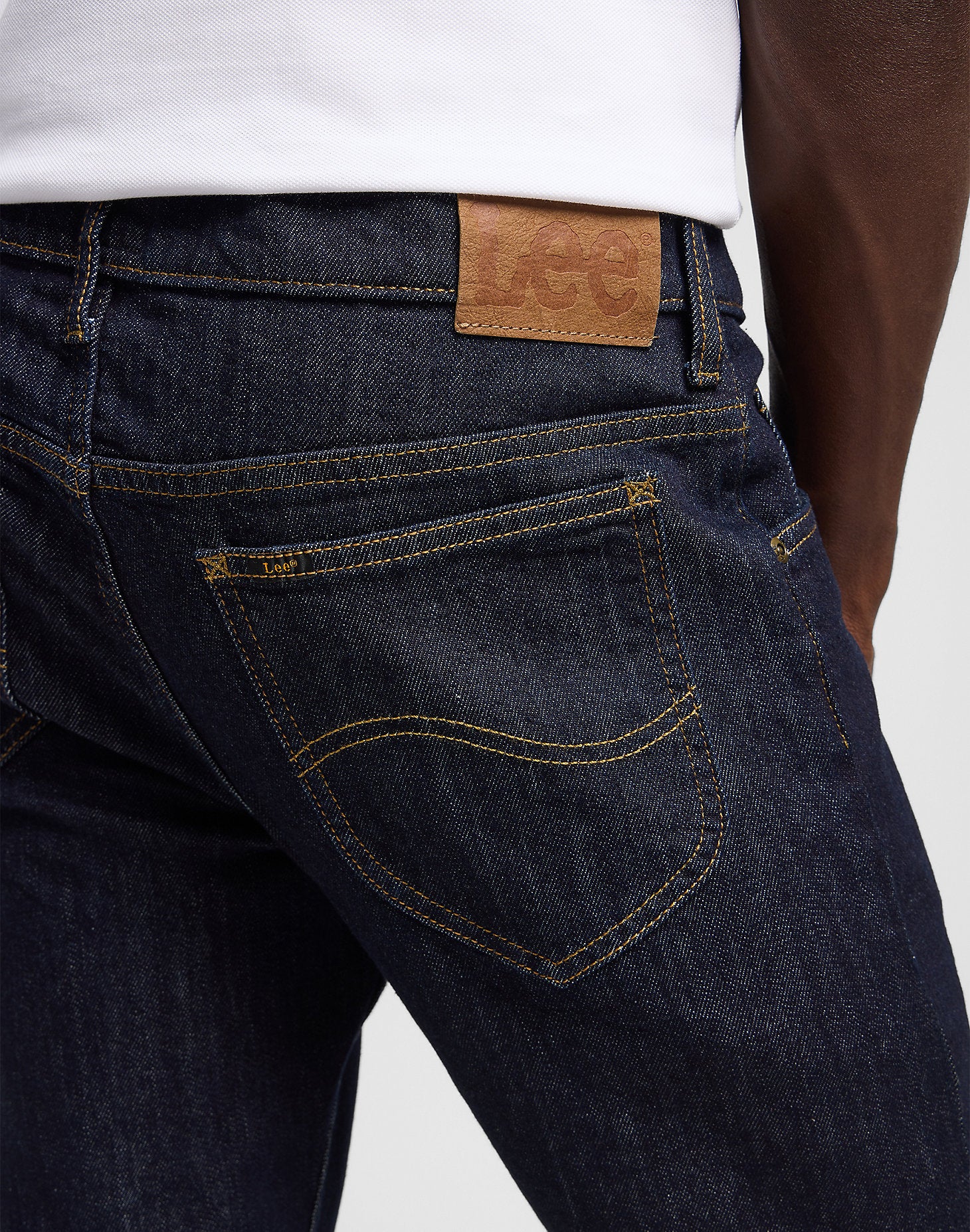 lee rider leejeans slim fit mörka jeans stretch rinse