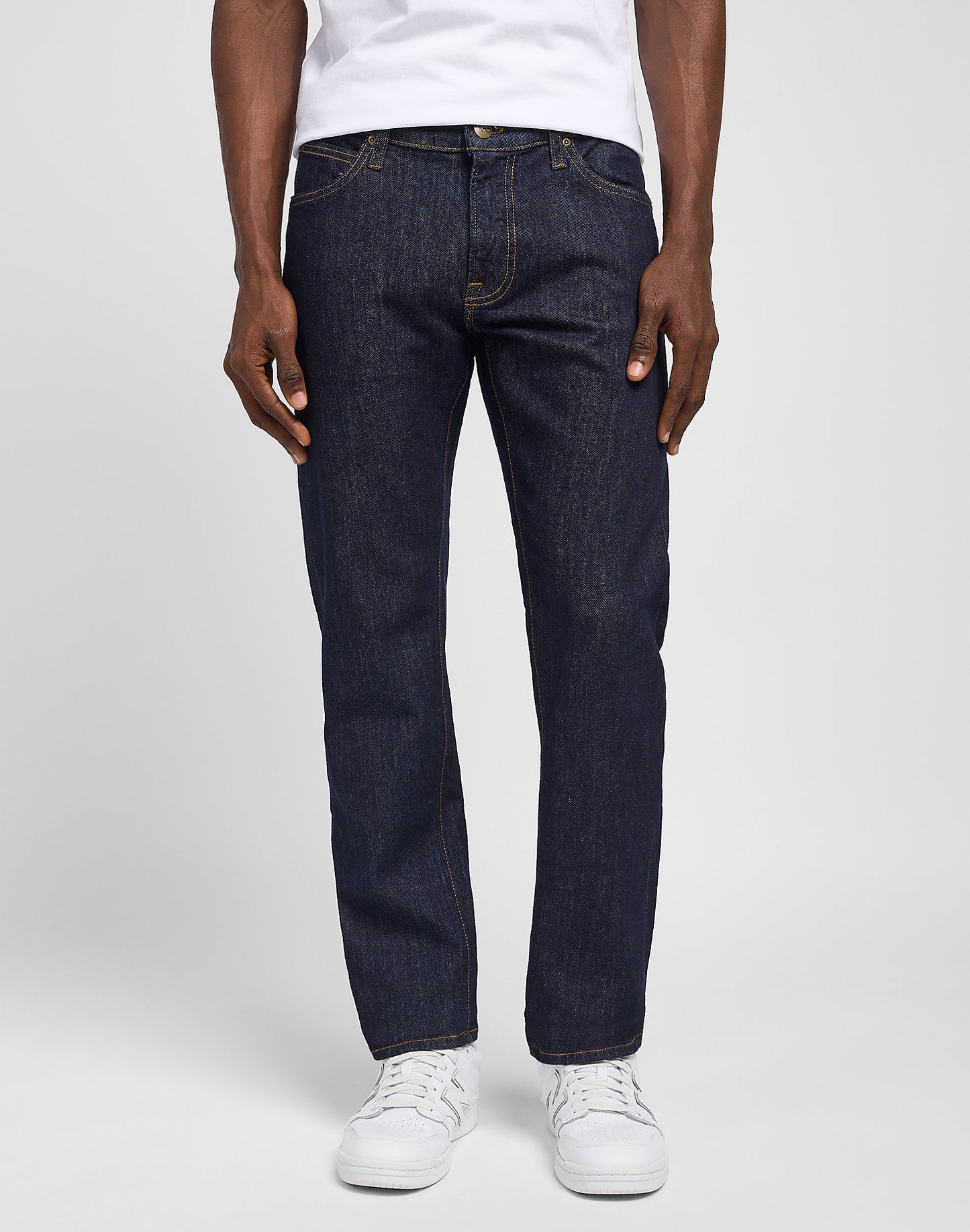 daren lee daren zip leejeans stretch regular fit raka jeans dragkedja zip rinse mörka jeans