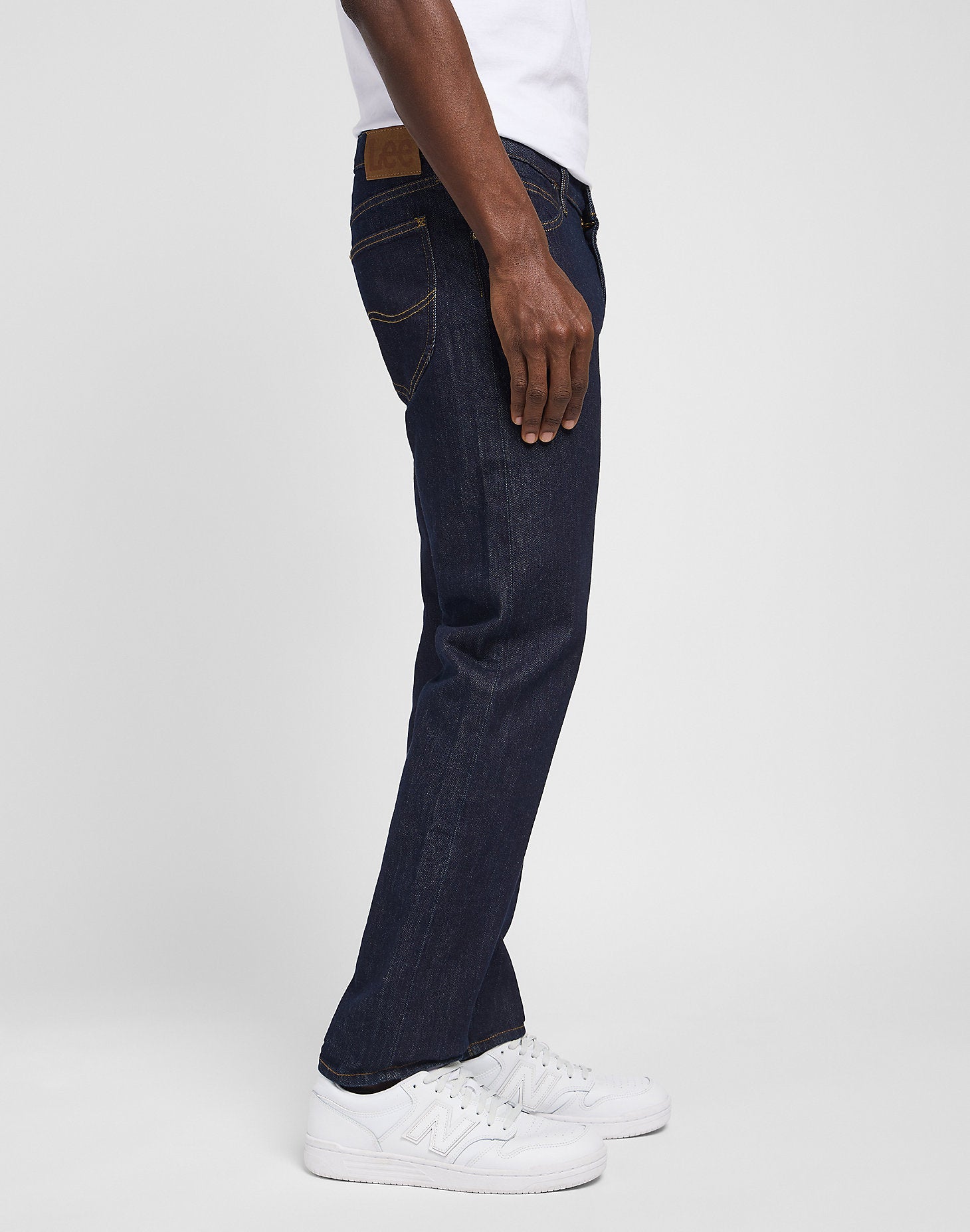 daren lee daren zip leejeans stretch regular fit raka jeans dragkedja zip rinse mörka jeans
