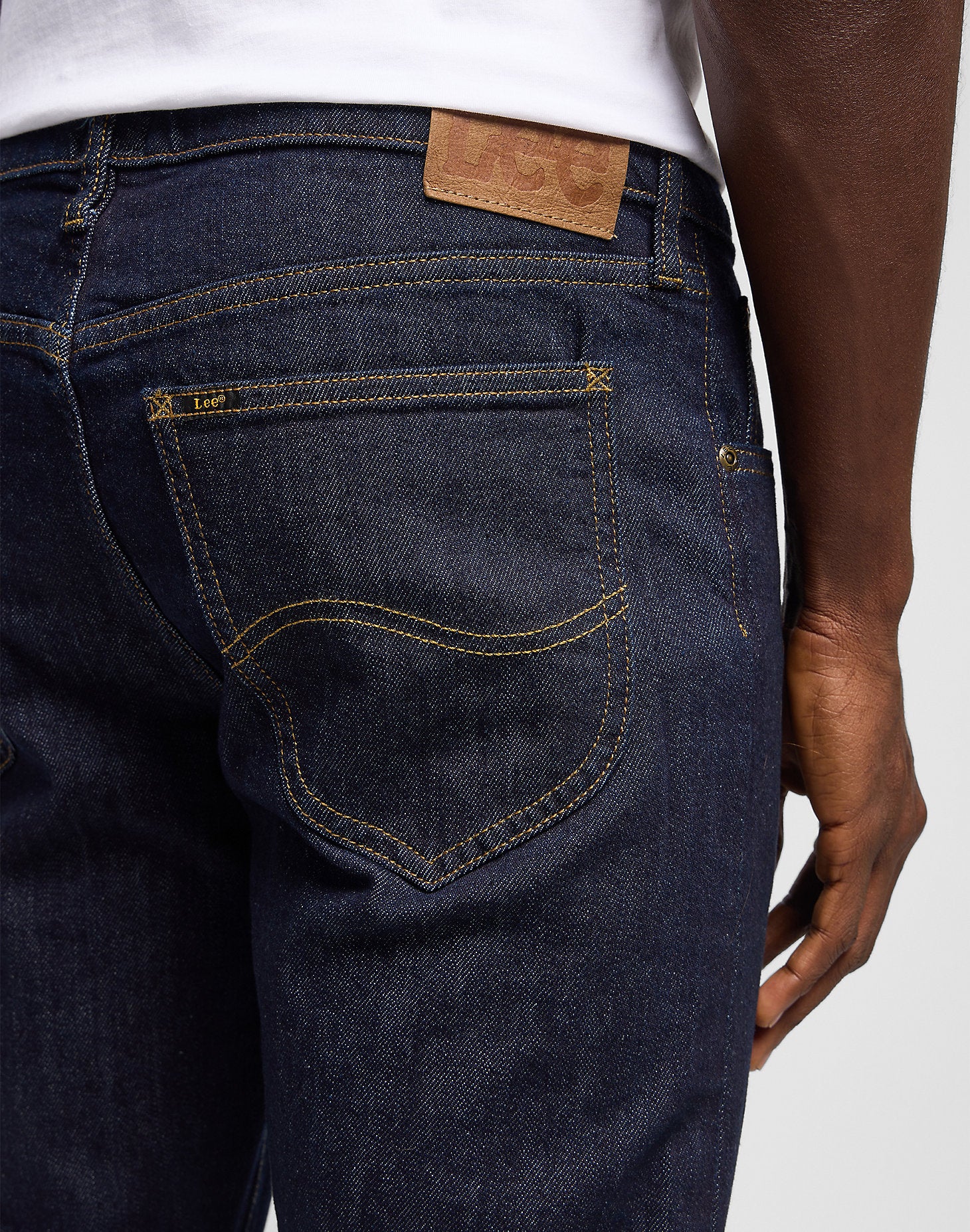 daren lee daren zip leejeans stretch regular fit raka jeans dragkedja zip rinse mörka jeans