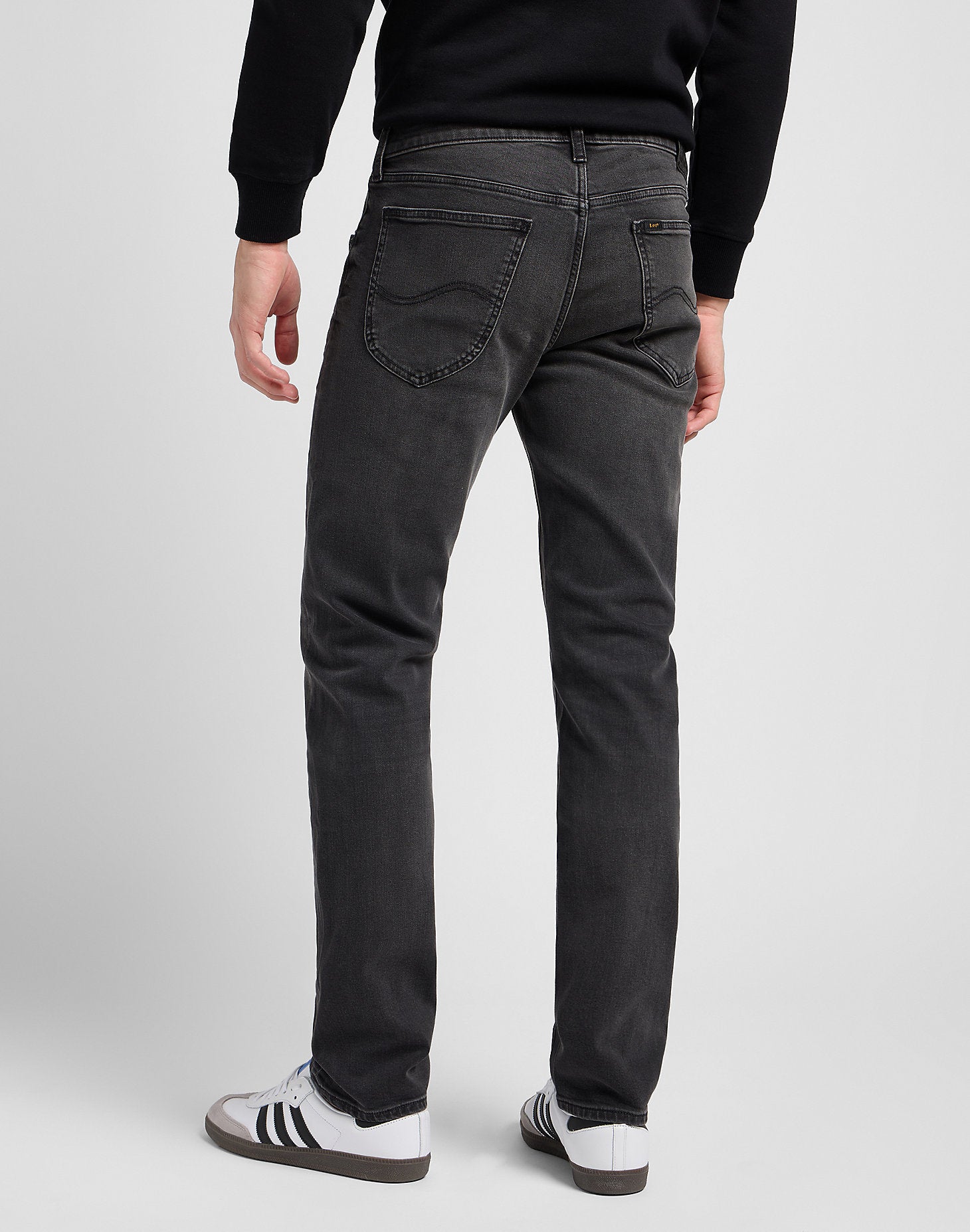 daren lee daren zip leejeans stretch regular fit raka jeans dragkedja zip gåra grå asphalt rocker