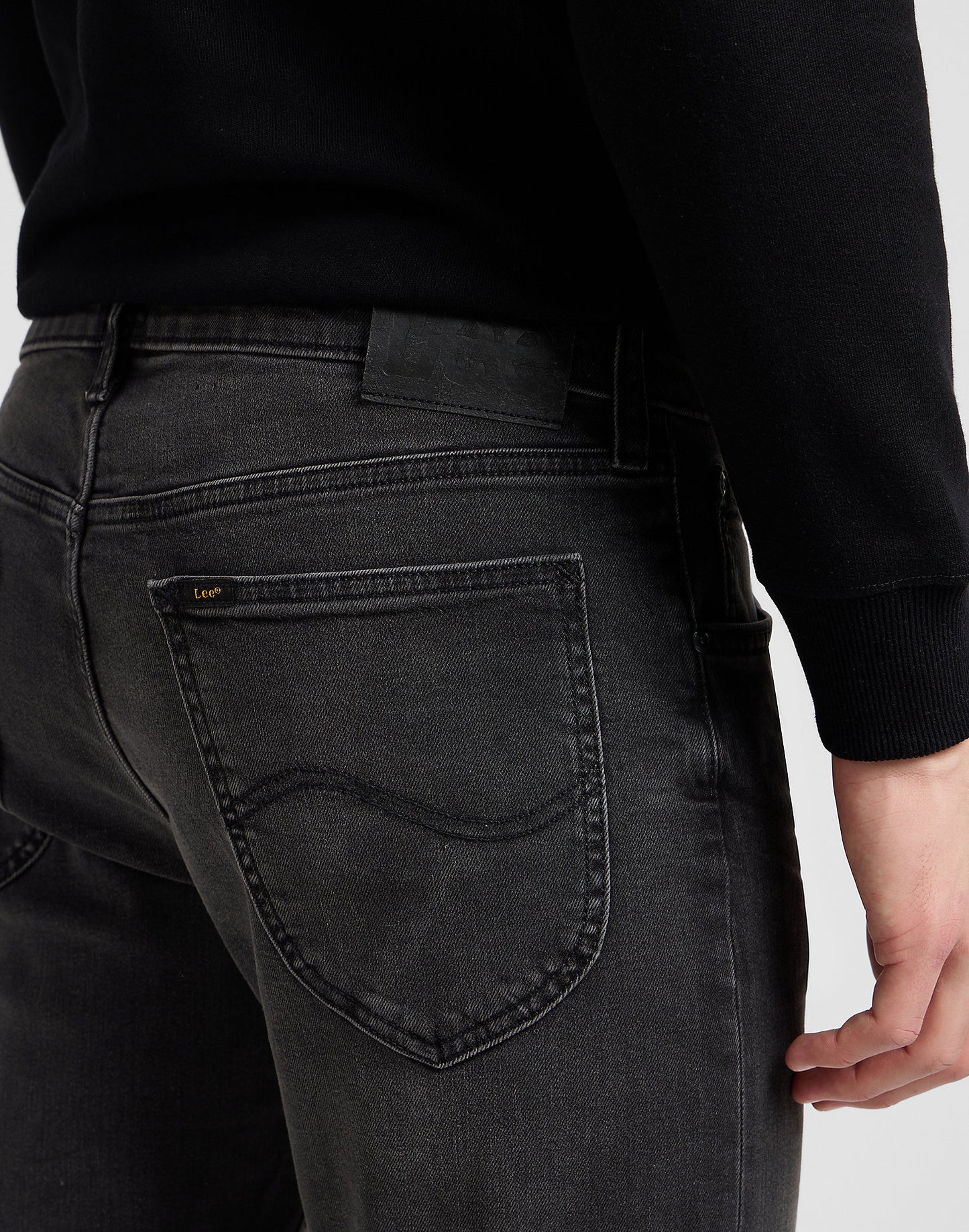 daren lee daren zip leejeans stretch regular fit raka jeans dragkedja zip gåra grå asphalt rocker