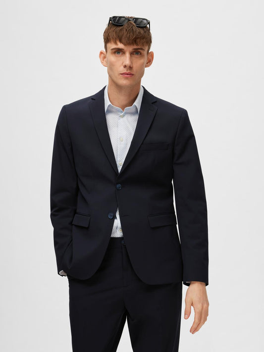 kavaj kostym selected homme liam flex blazer suit blazer stretch navy blue blå student bröllp