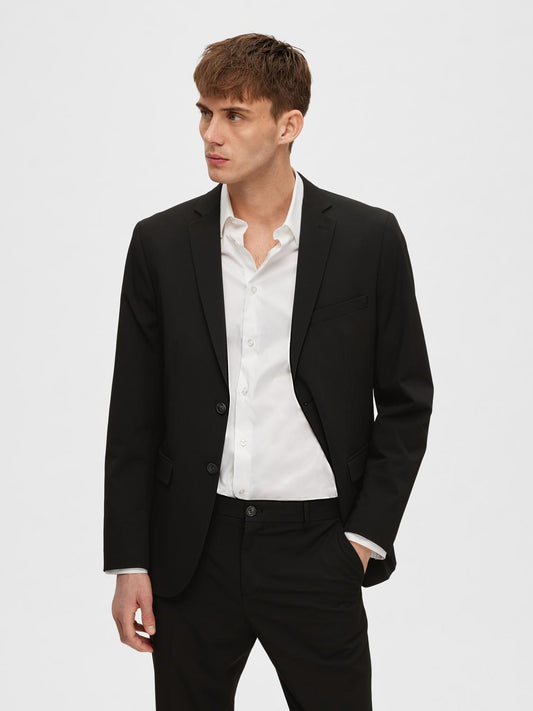 kavaj kostym selected homme liam flex blazer suit blazer stretch black svart student bröllop