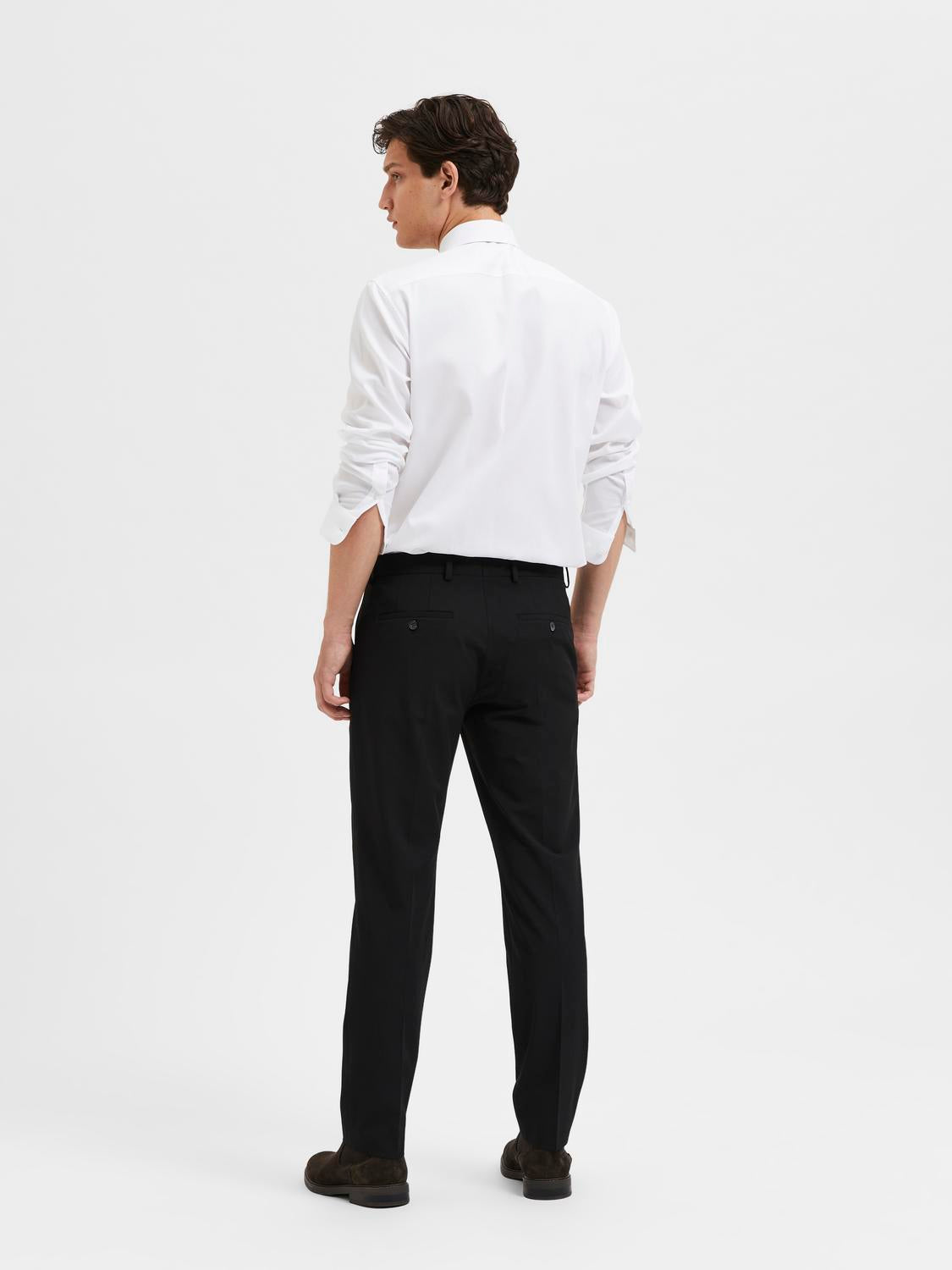 byxor kostym byxor selected homme liam trousers flex suitpants pants stretch black svart