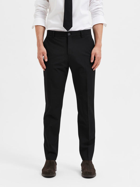 byxor kostym byxor selected homme liam trousers flex suitpants pants stretch black svart