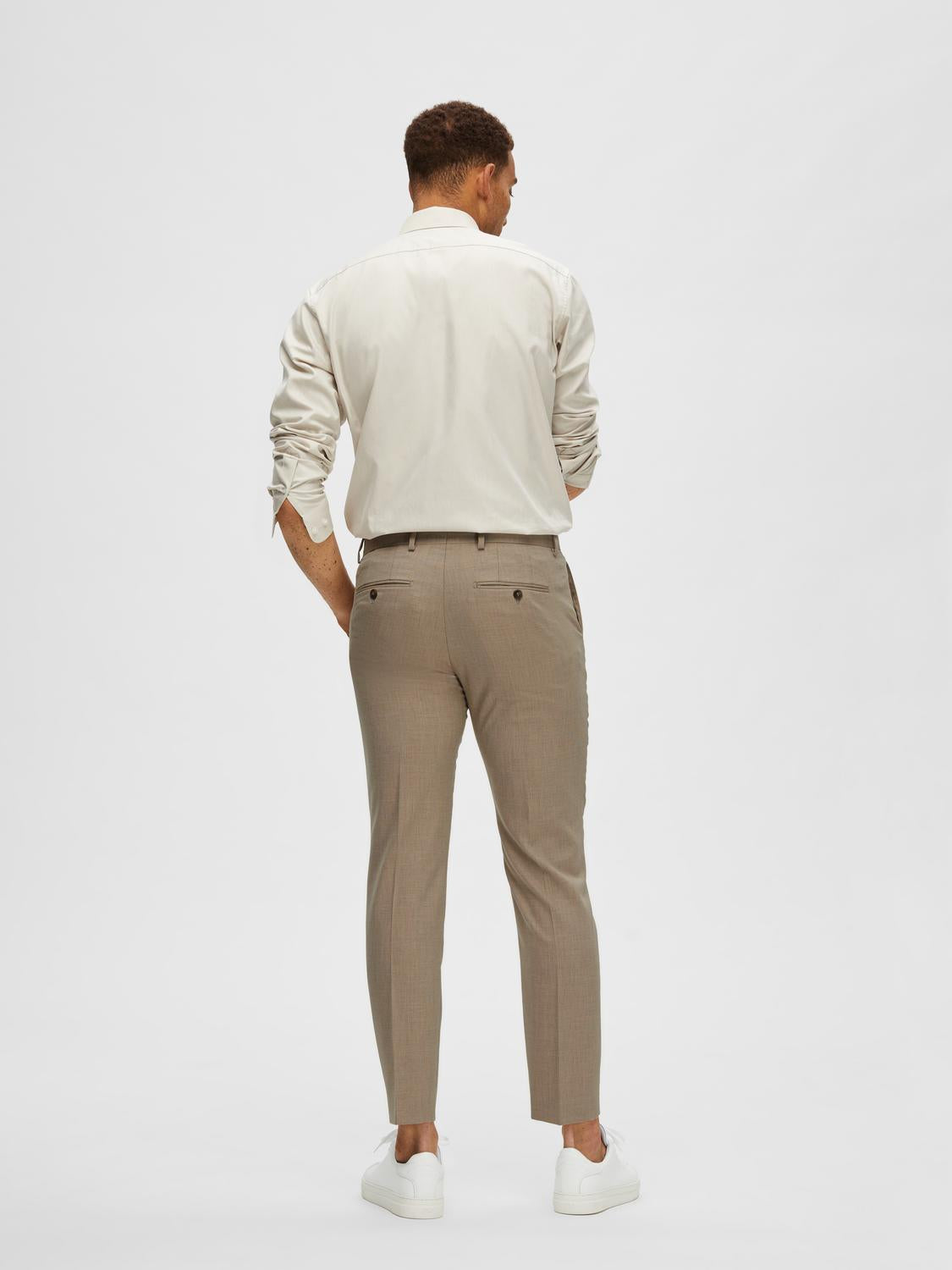 byxor kostym byxor selected homme neil trousers suitpants pants stretch sand beige