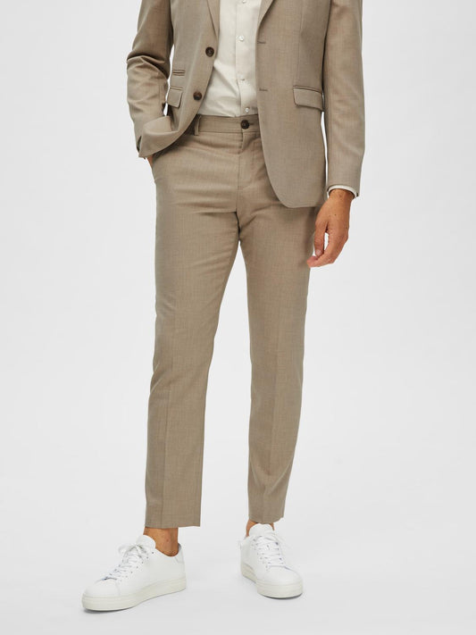 byxor kostym byxor selected homme neil trousers suitpants pants stretch sand beige