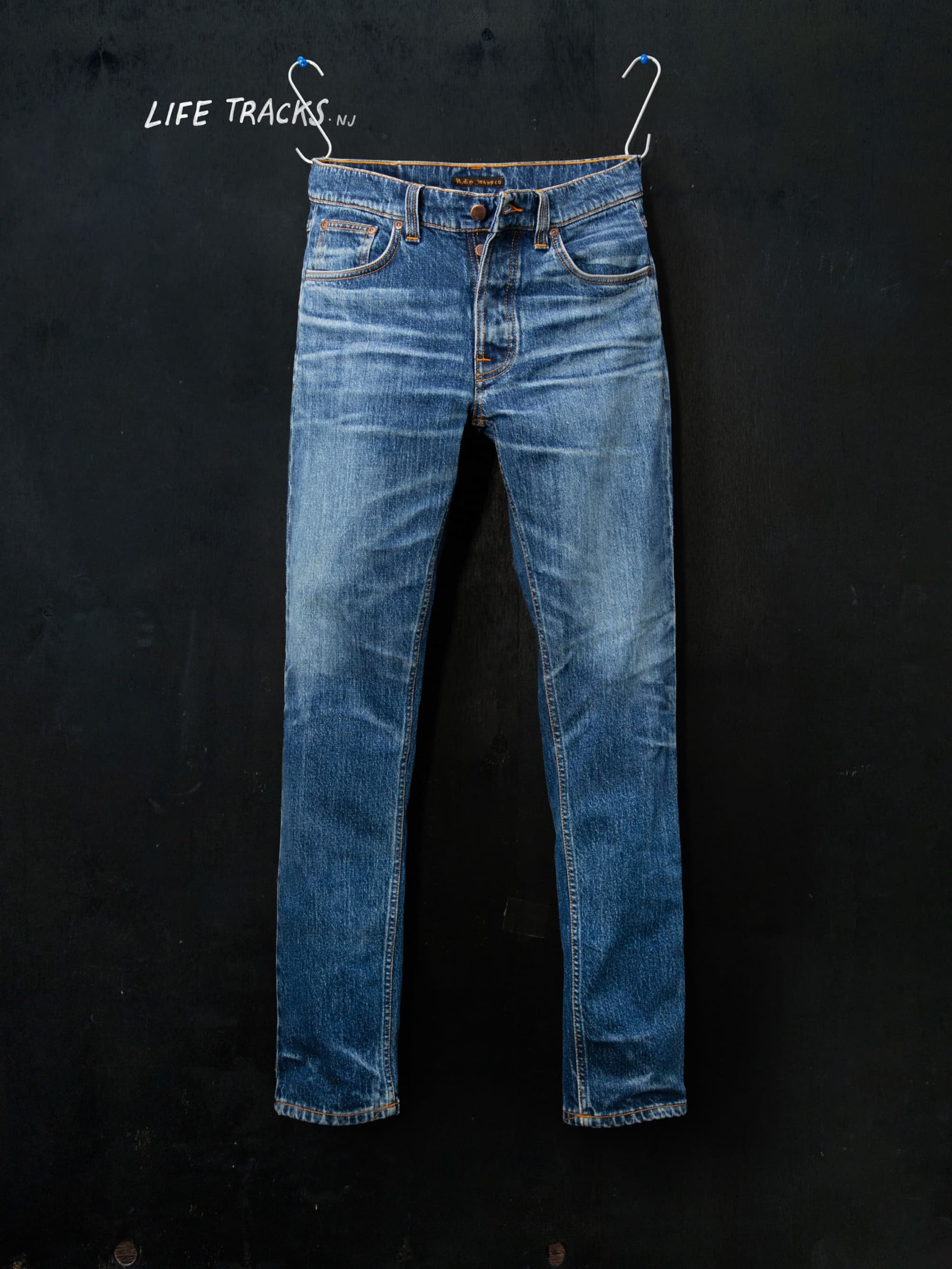 solid ollie life tracks nudie jeans denim slim fit stretch nudiejeans slitna jeans vintage