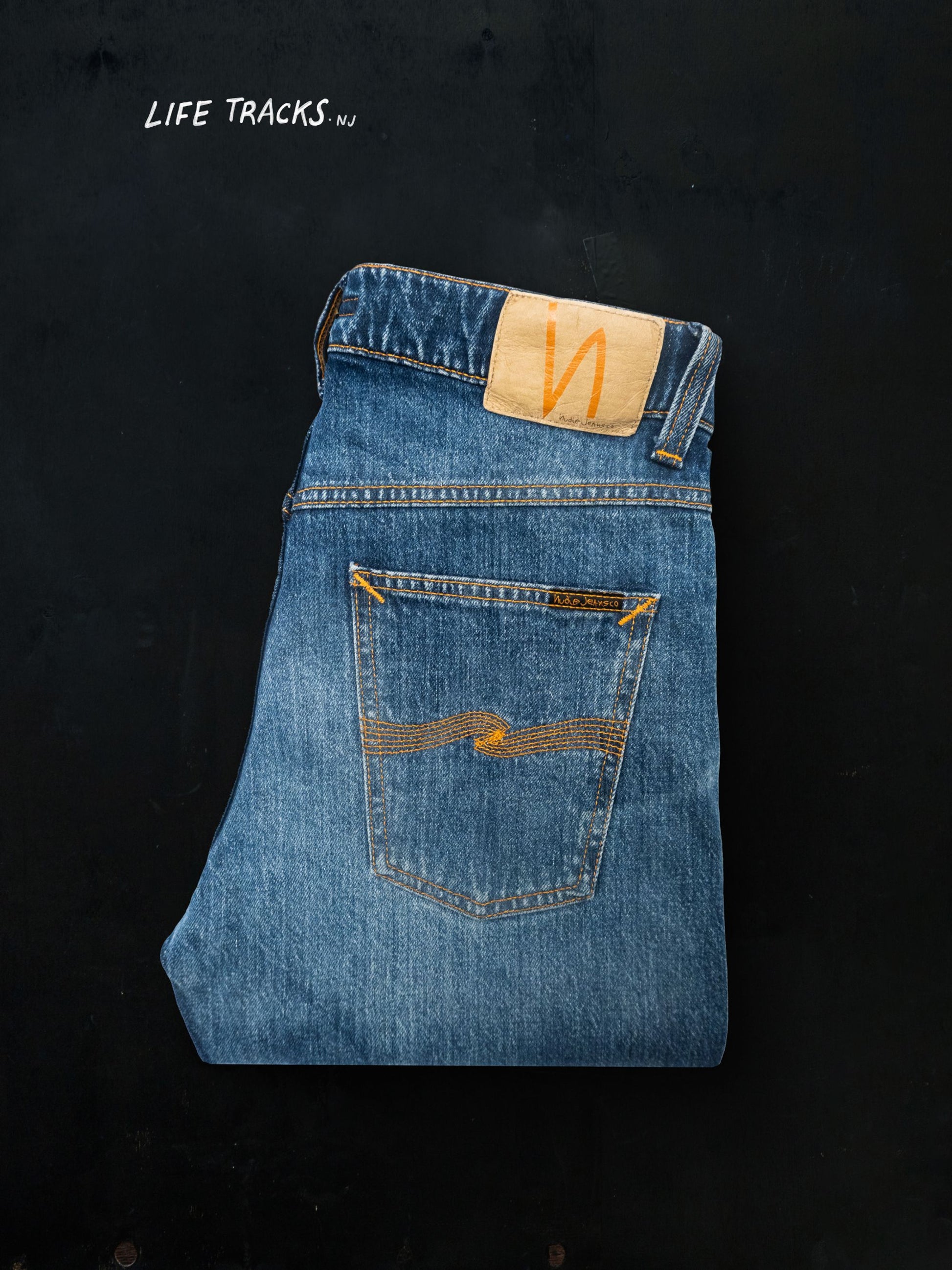 solid ollie life tracks nudie jeans denim slim fit stretch nudiejeans slitna jeans vintage