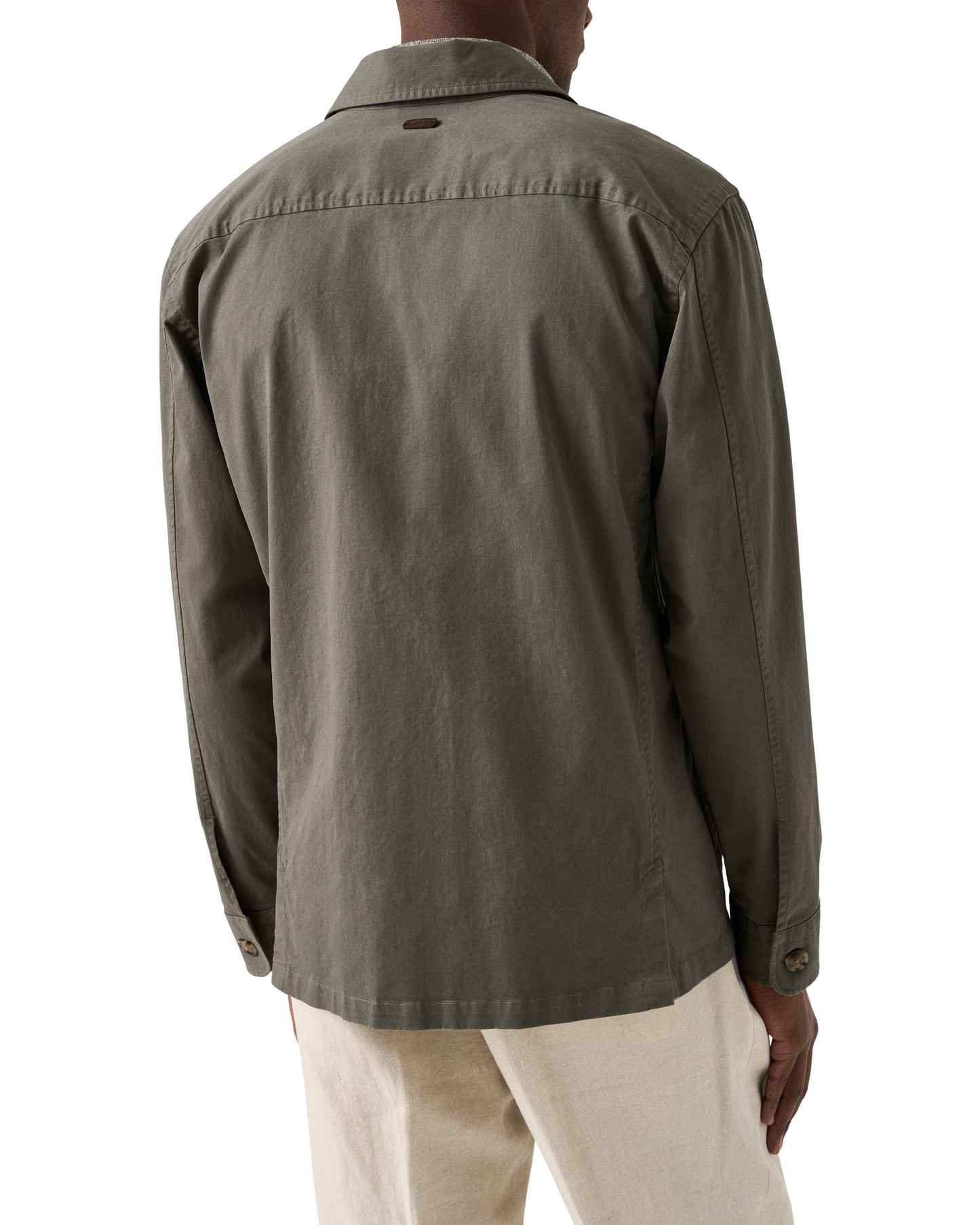 overshirt jacka kavaj eton twill core jacket light cotton green grön