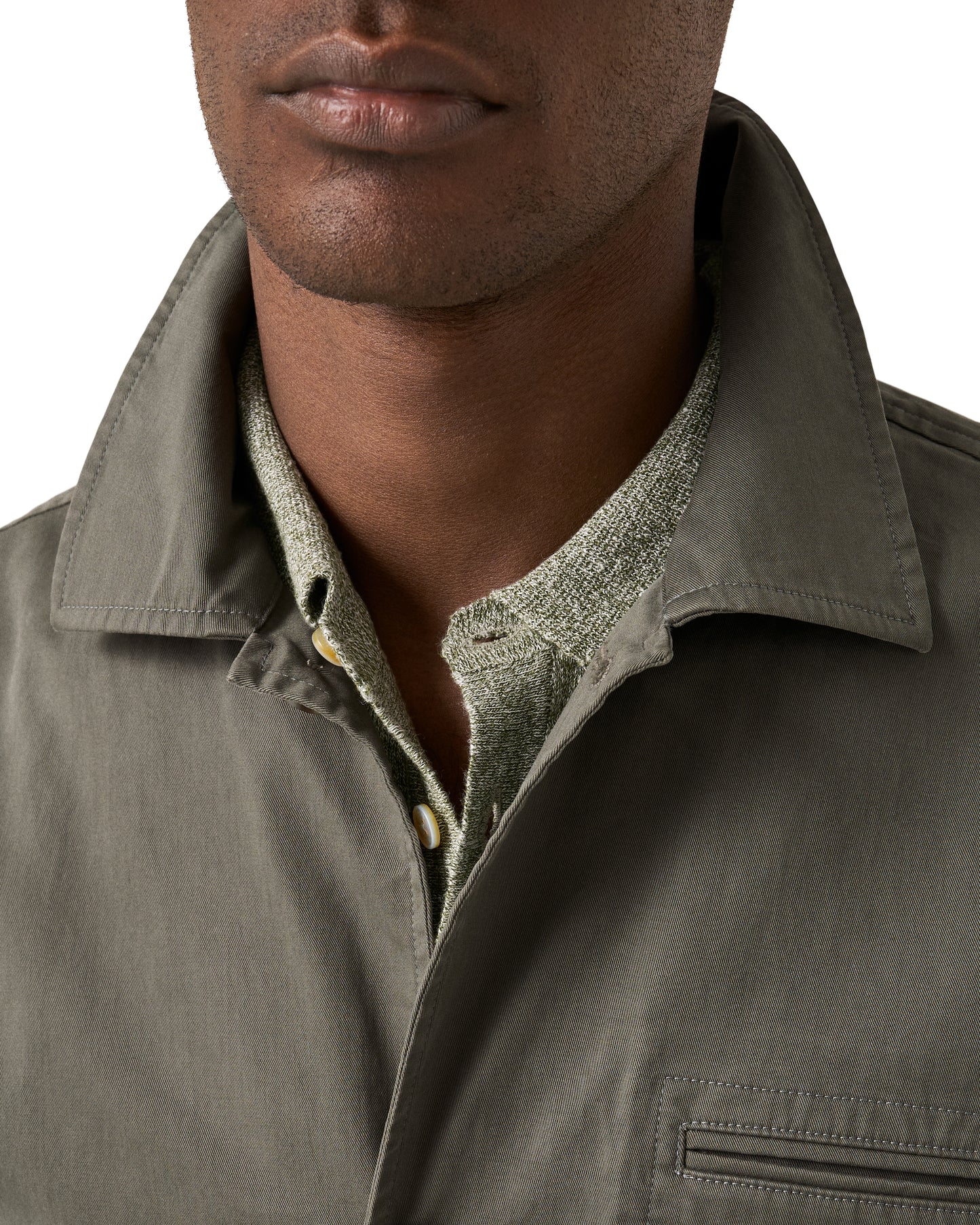 overshirt jacka kavaj eton twill core jacket light cotton green grön