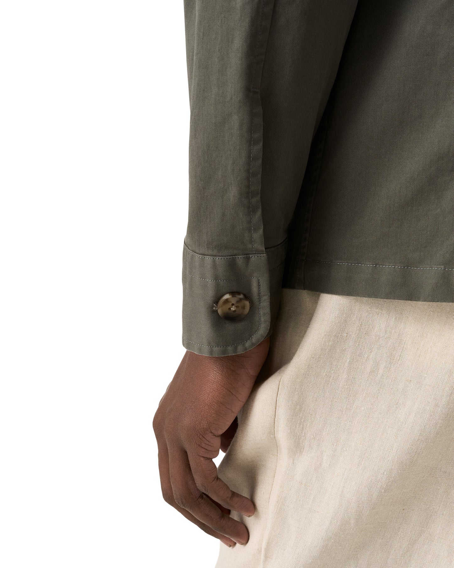 overshirt jacka kavaj eton twill core jacket light cotton green grön
