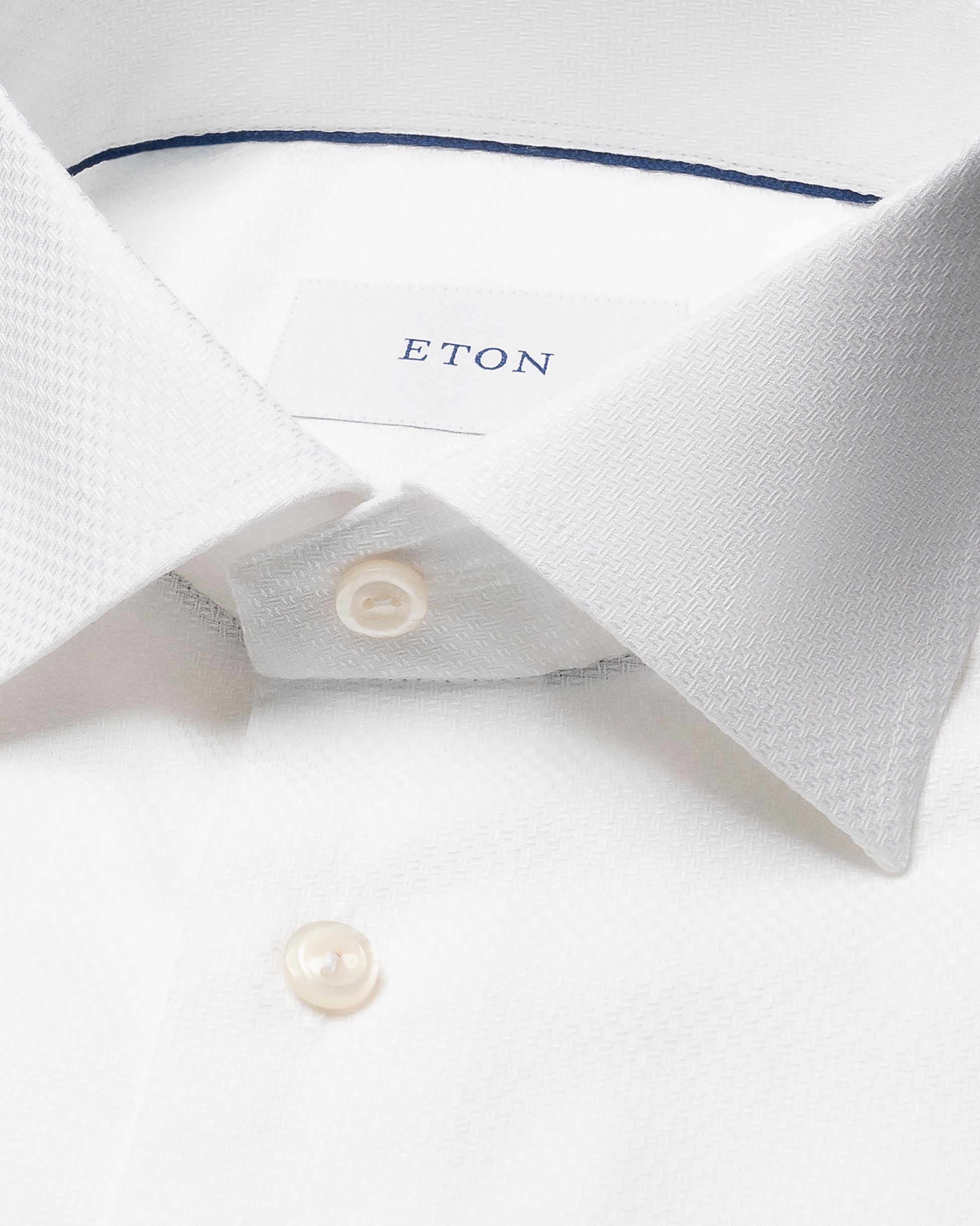 skjorta shirt eton slim fit etonshirts cotton tencel lyocell semi solid white vit