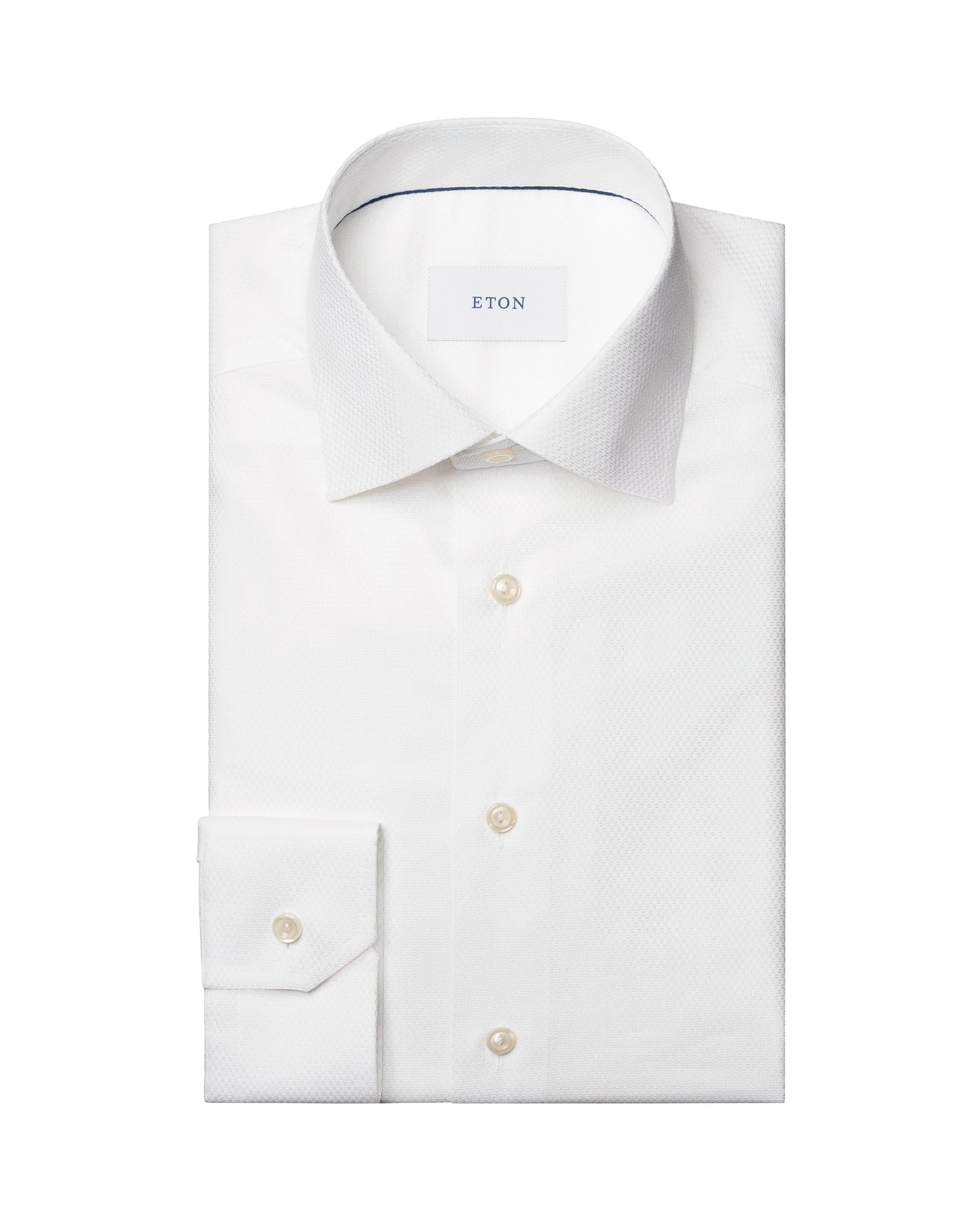 skjorta shirt eton contemporary fit etonshirts cotton tencel lyocell semi solid white vit