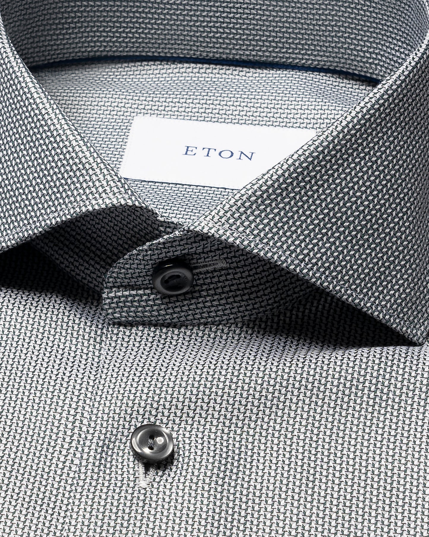 skjorta shirt eton slim fit etons hirts semi solid dobby shirt silver black svart