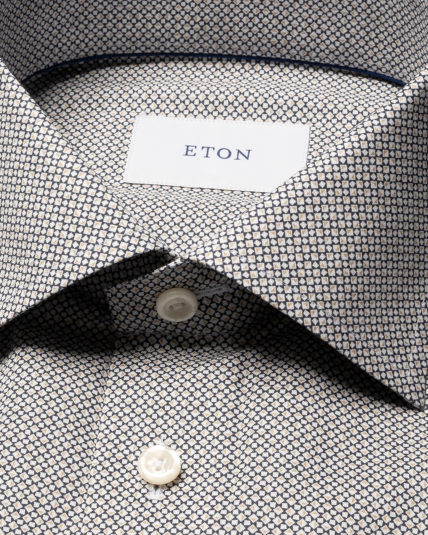 skjorta shirt eton slim fit etonshirts micro print signature twill navy mönstrad skjorta