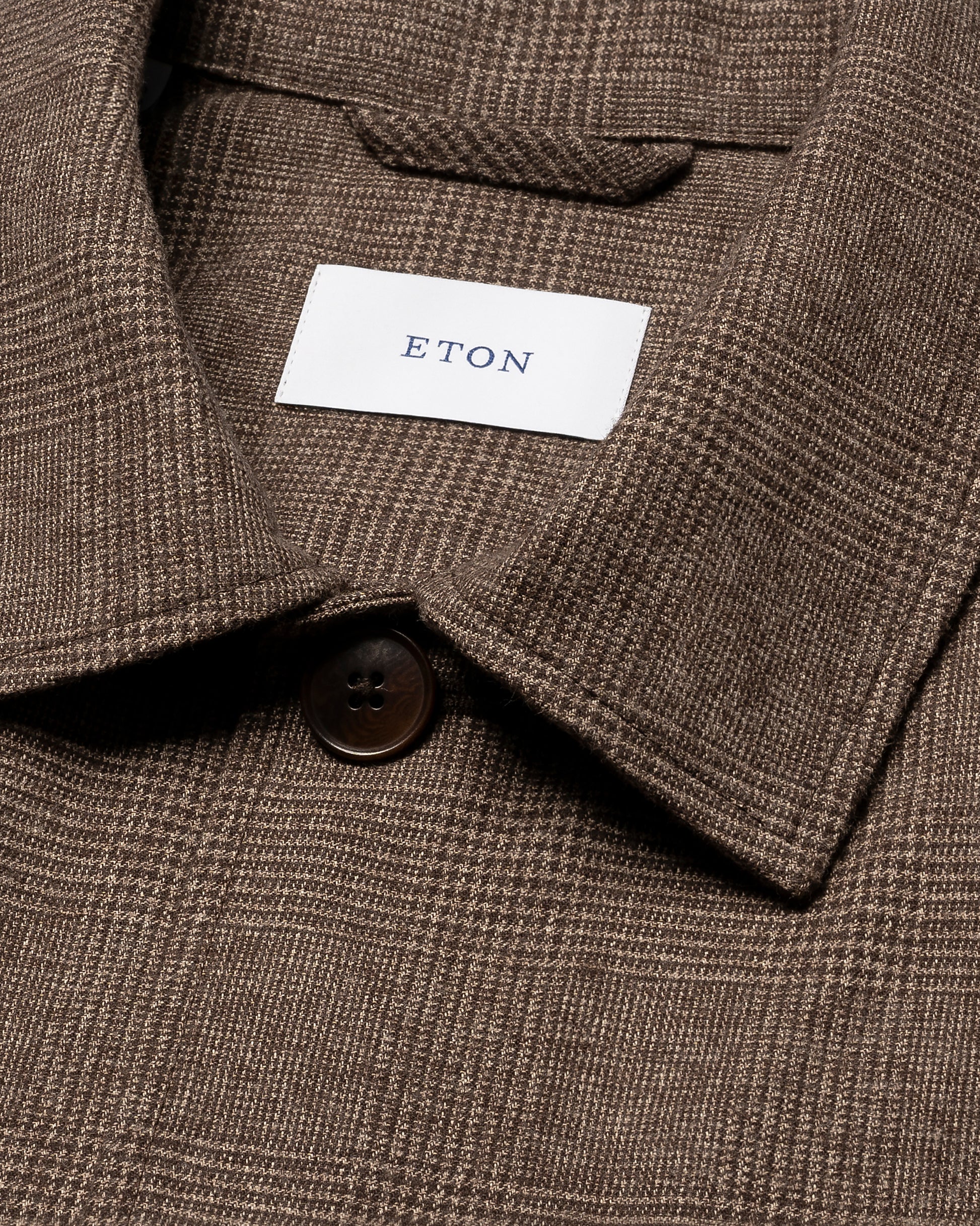 overshirt kavaj jacka eton cotton flannel two pocket jacket blazer bomull etonshirts brown brun fri frakt stenungsund