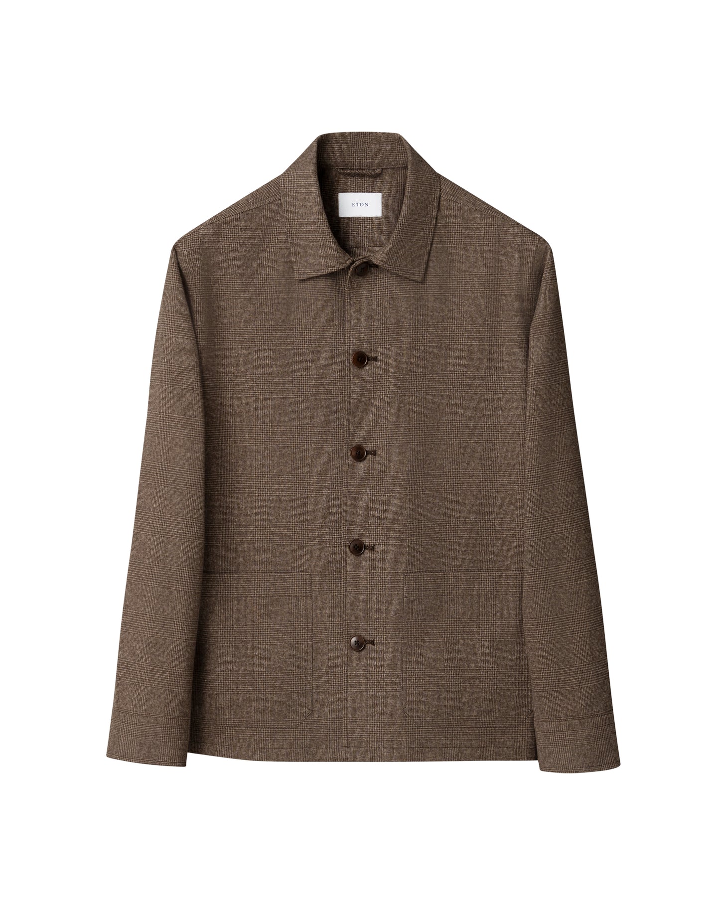 overshirt kavaj jacka eton cotton flannel two pocket jacket blazer bomull etonshirts brown brun fri frakt stenungsund