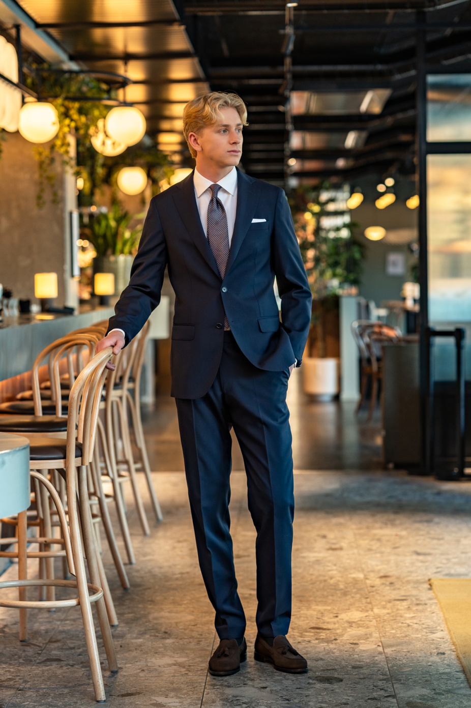 Yale Slim Fit Trousers Navy